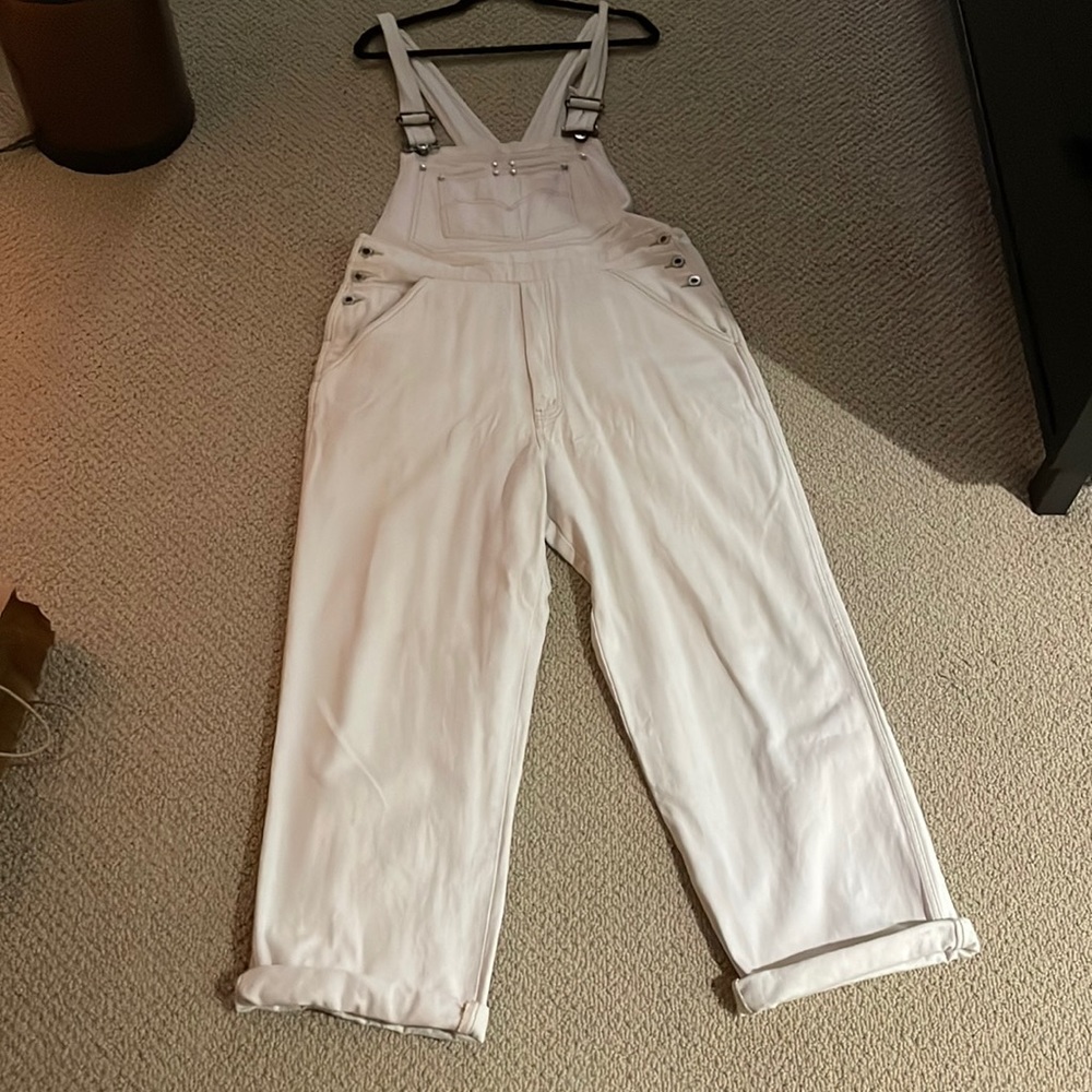 Vintage silver tab cream Levi overalls